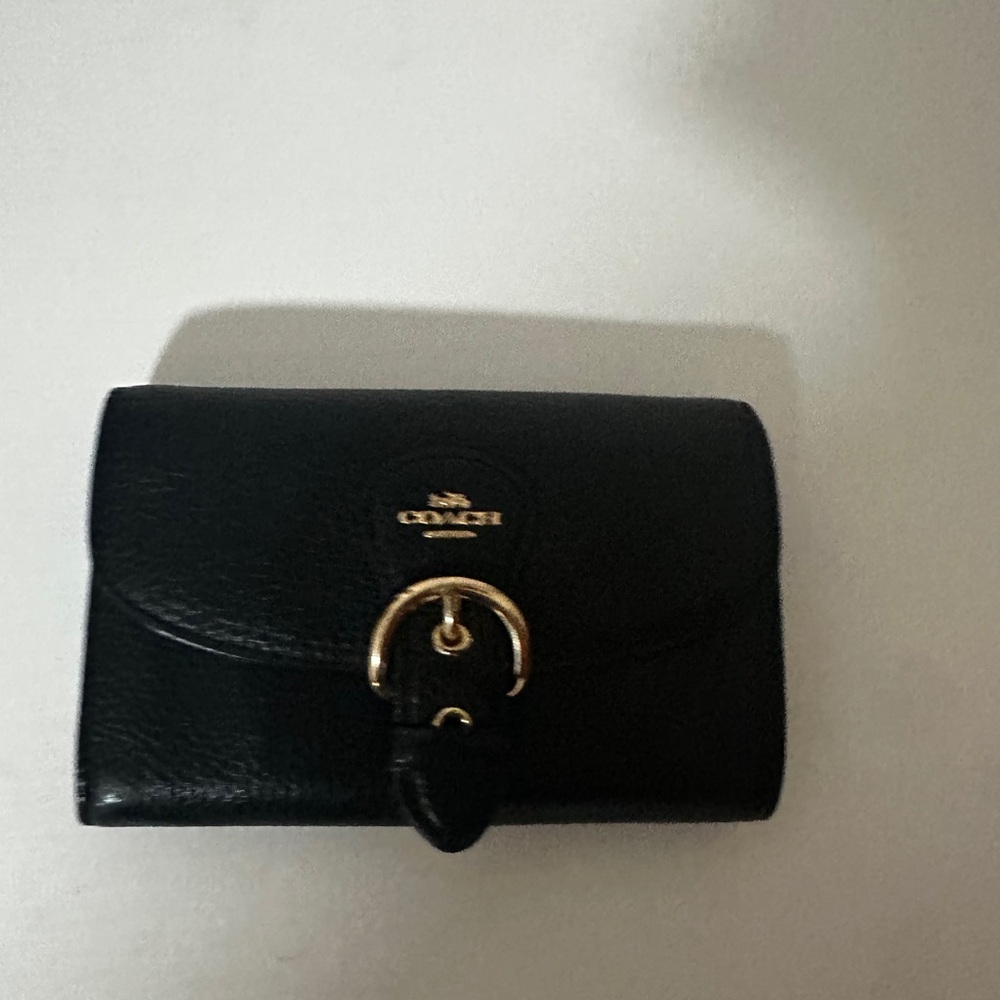 Coach Black Leather Wallets with Gold Hardware
